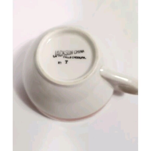 Vintage Jackson Custom China Mug White Wave On Pink Stripe T - Picture 3 of 6